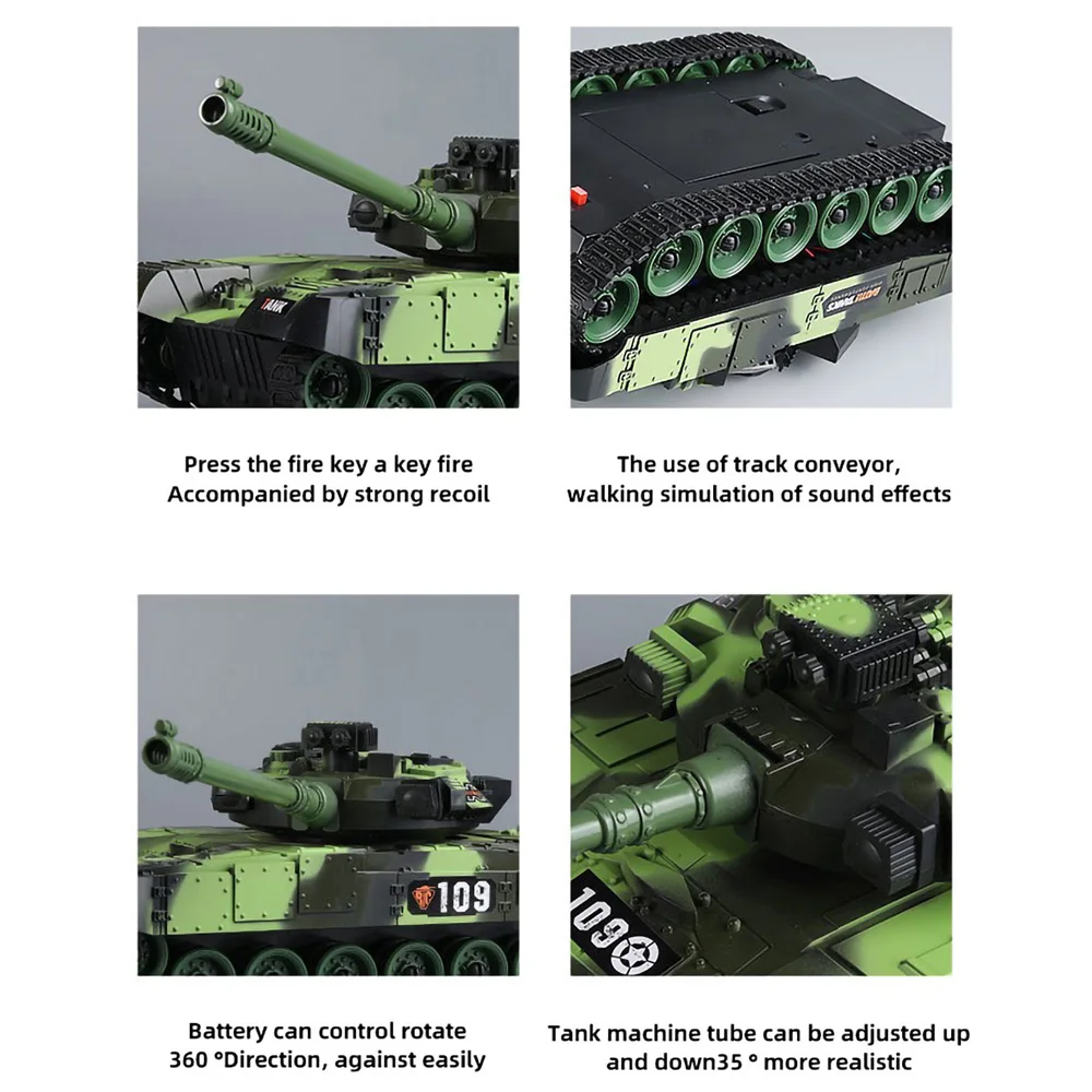 RC Tank Military War Battle United States M1 Leopard 2 Remote Control Car Tactical Model Electronic Toys for Boys Children Gift 5