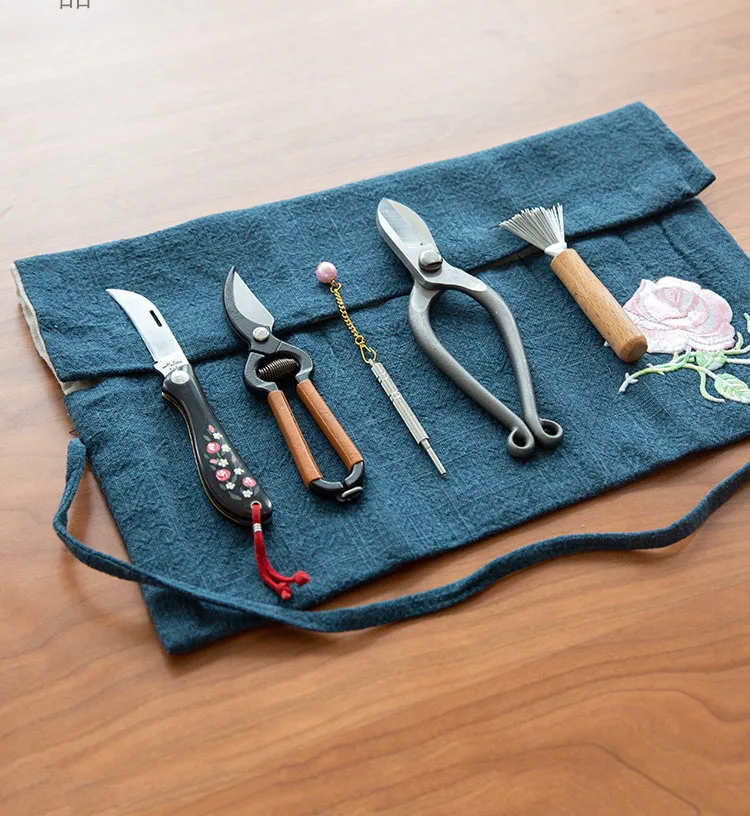 Japanese Style Florist Arrangement Tool Kit Set, Oharary Flower Art Scissors, Zen Bag
