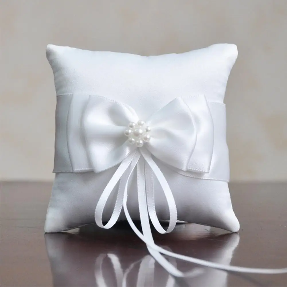 European Style Wedding Ring Pillow Cushion With Flower Decoration For Romantic Wedding Party Supplies (15 X 15cm）