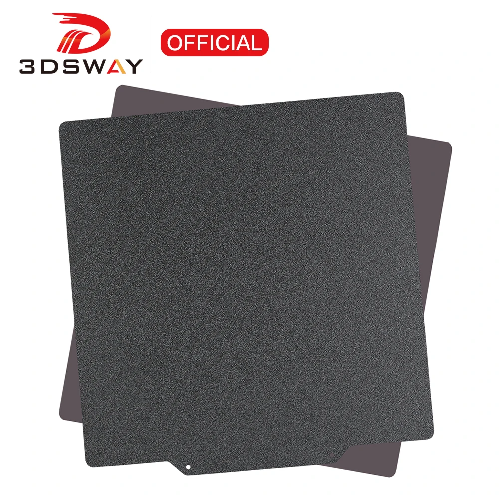 3DSWAY-Accessoires d'imprimante 3D texturés PEI, tôle d'acier à ressort, plaque de construction enduite de poudre, base magnétique, plate-forme de lit chauffant, Ender 3