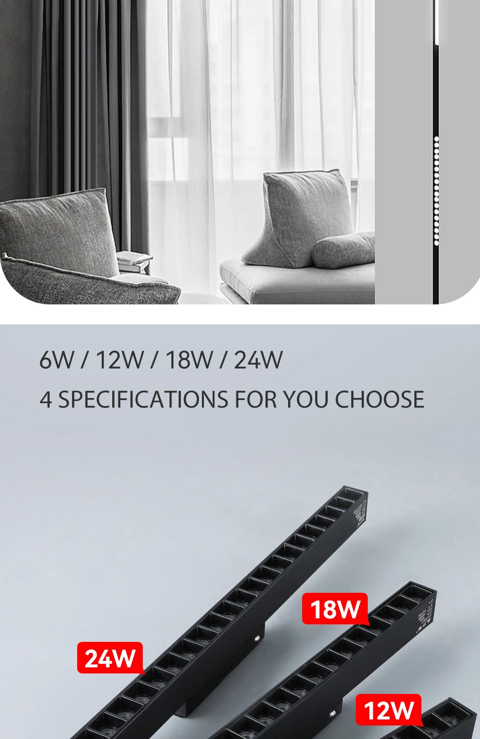 LED Magnet Track Light Embedded Magnetic COB Linear Spotlight Rail Ceil Lamp Living Room Without Main Light Lighting Grille Lamp