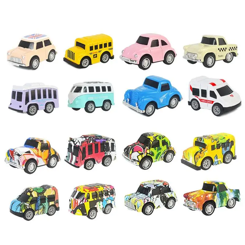 Diecast Pull Back Cars 8PCS Model Alloy Car Graffiti Sports Car Pull Back City Cars And Trucks Toy Vehicles Set Model Alloy Car