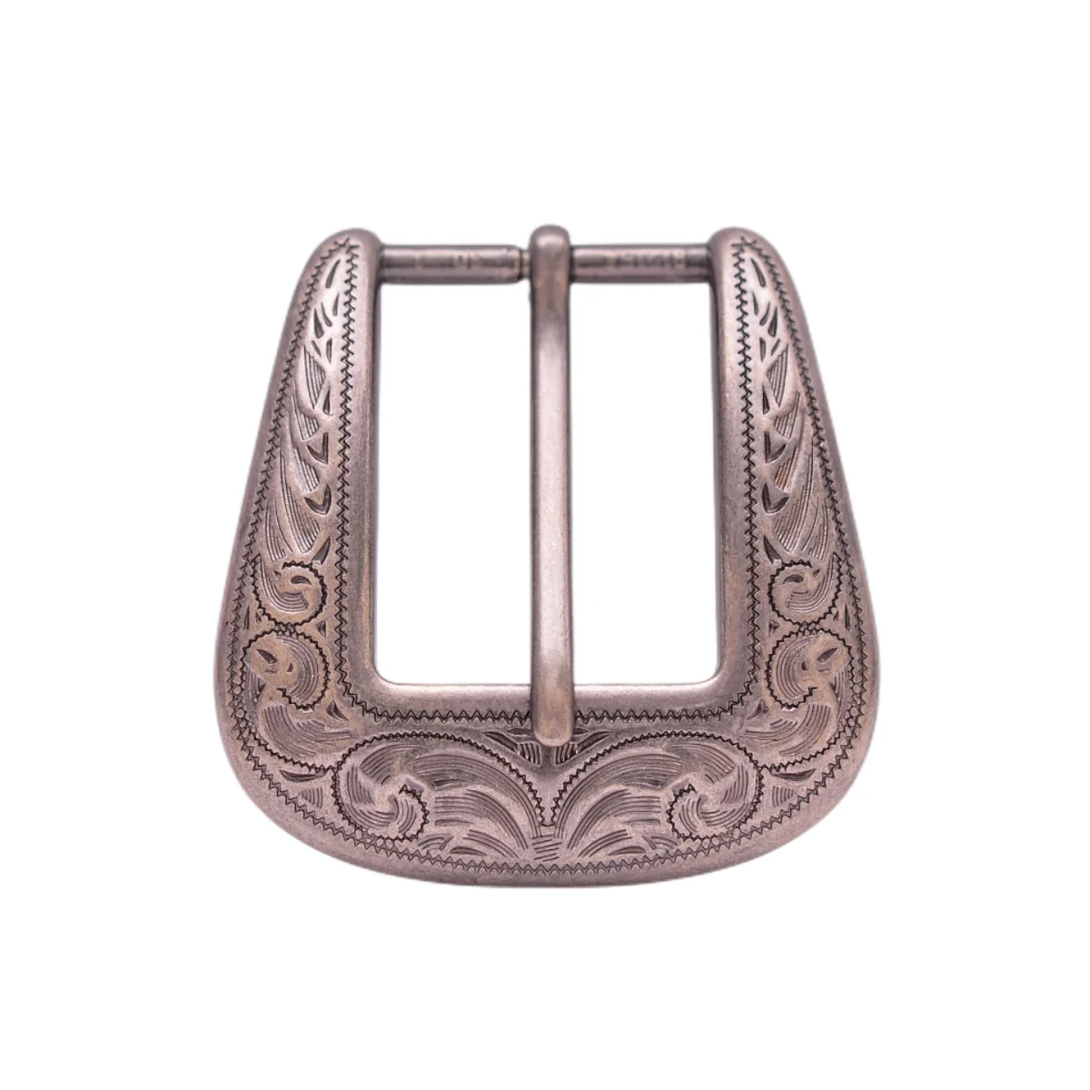 Lot - Four antique sterling silver monogram belt buckles.