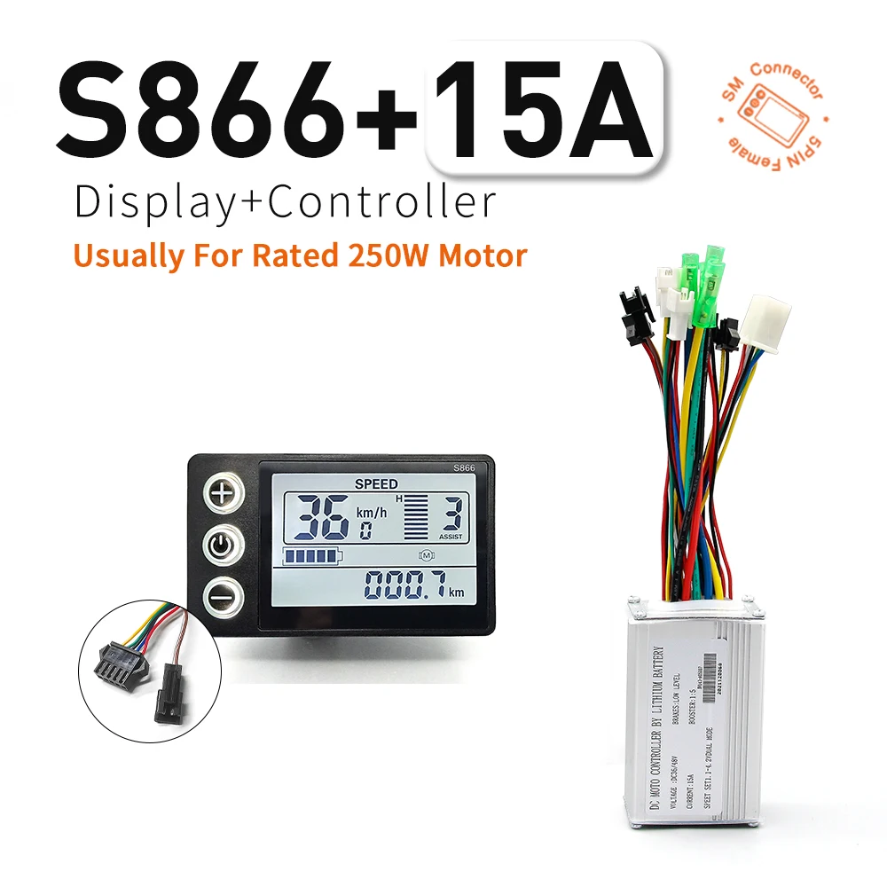 Écran LCD Pour VAE KT-LCD4 - Connecteur étanche, Compatible Contrôleur KT6994 (neuf)