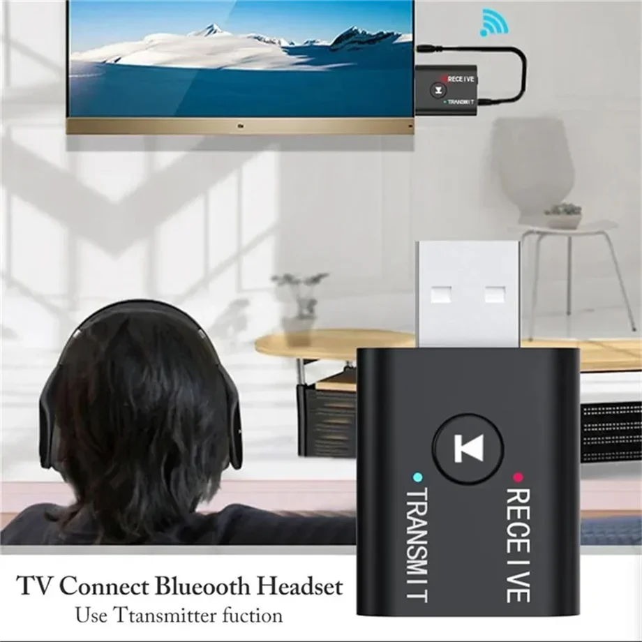 Bluetooth 5.0 Audio Transmitter Receiver 3.5mm AUX Jack RCA USB Dongle Stereo Wireless Adapter for Car Kit TV Speaker Headphone