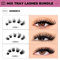 GROINNEYA DIY Lashes Extension Kit Individual Lashes Clusters Faux Mink Eyelash Extension Mix set with Lash Bond and Seal Makeup 6