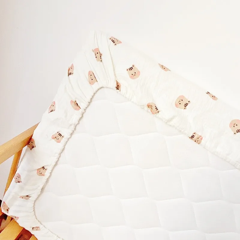 120x60cm Cotton Baby Bed Fitted Sheet Crib Fitted Sheets Bed Cover Soft Baby Mattress Cover Newborn Infant Bedding Sheet