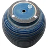 round ceramic pot with blue and white crackle design