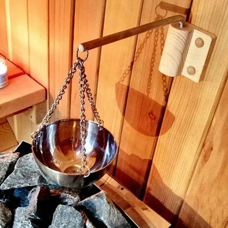 12cm/20cm Stainless Steel Sauna Oil Cup Sauna Aromatherapy Oil Holder  Essential Oil Fragrance Diffuser Bowl For Sauna Spa 2