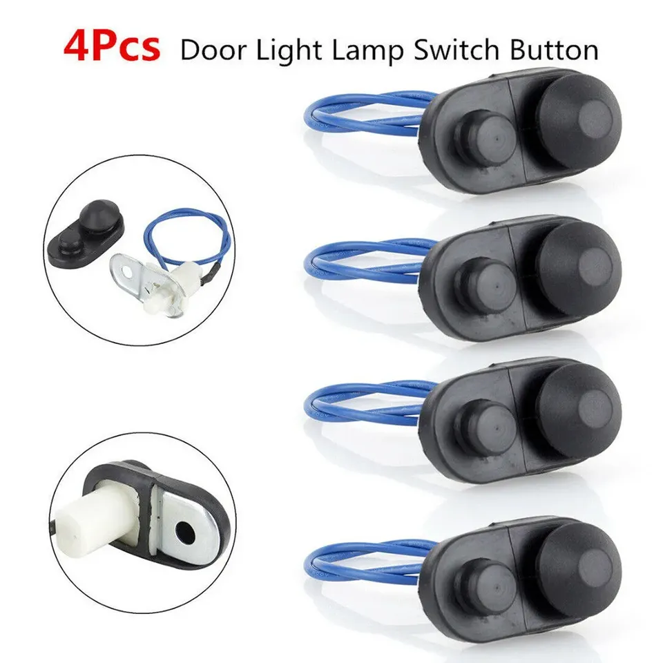 4Pcs Universal Car Door Light Switch Button Interior Accessories Auto Interior Courtesy Light Switch Button Door Edge Switch