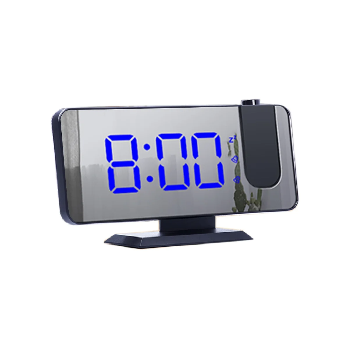 

Цифровой смарт-будильник, часы с проекцией времени на 180 ° С функцией повтора и пробуждения, настольные декоративные часы синего цвета