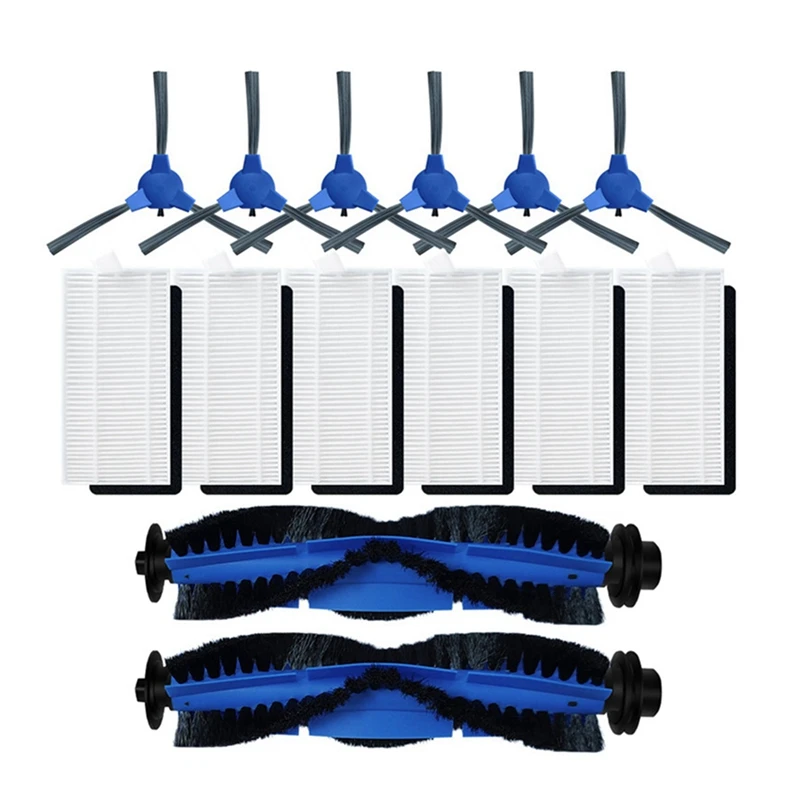 

2Set Primary HEPA Filter Main Side Brush For Anker Eufy Robovac 11S, 12, 15T, 15C, 25C, 30, 30C, 35C Robot