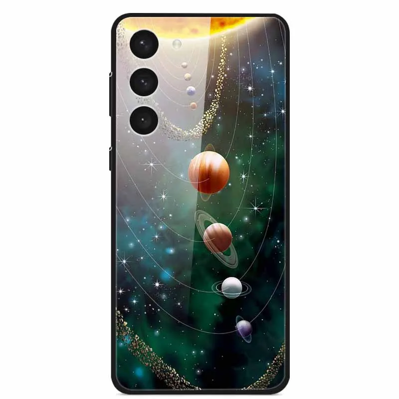 Premium Tempered Glass Case with Space-Themed Design and Enhanced Bumpers