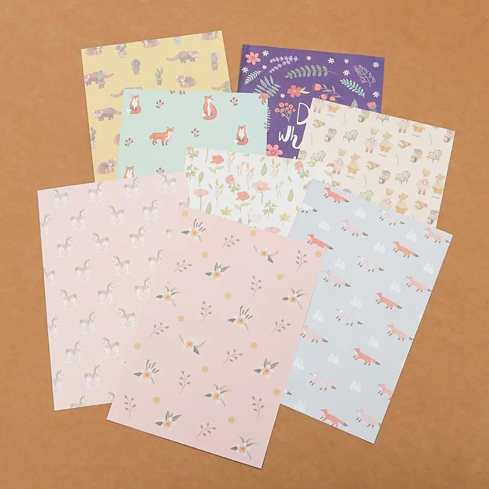 사랑스러운 꽃무늬 꽃 인쇄 문구 용지 6PCS 다양한 디자인 편지 문구류(봉투 포함) 3PCS