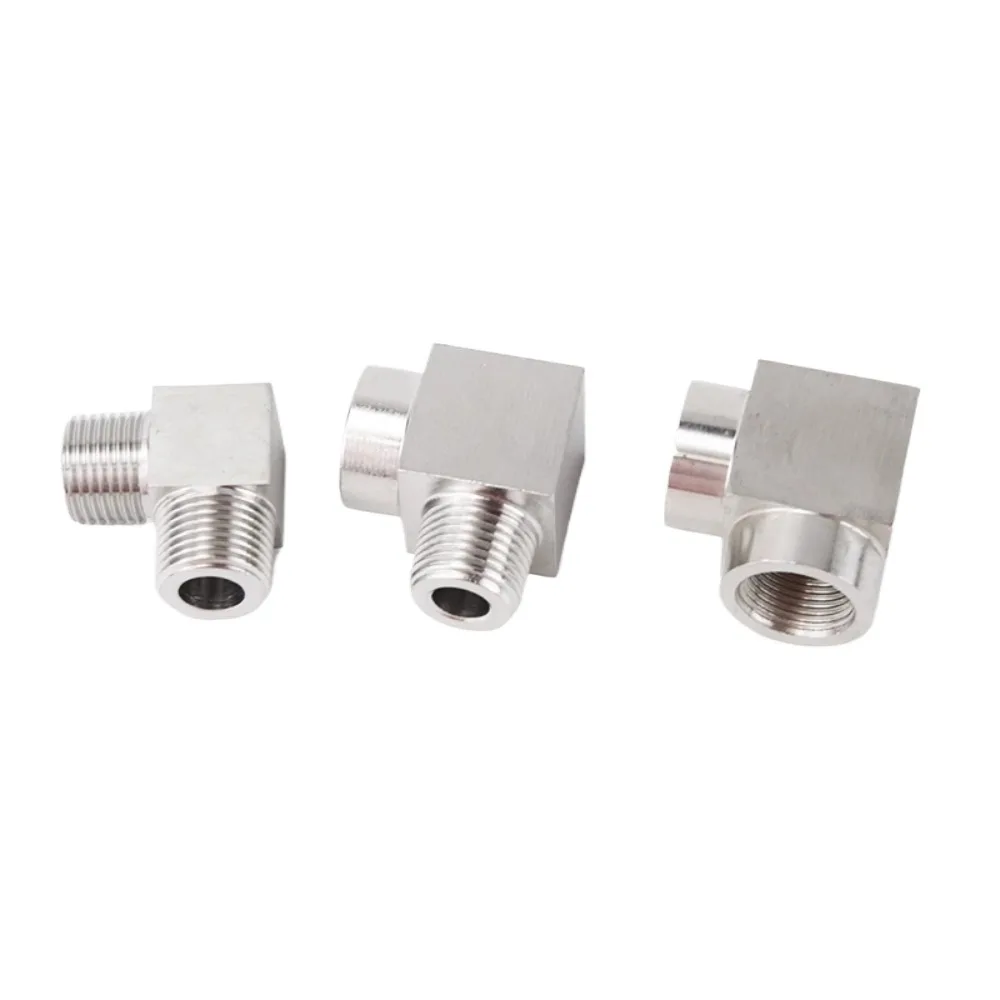 High Pressure 1/8" 1/4" 3/8" 1/2" 3/4" 1 BSP NPT Female Male Elbow 90 Deg Connector Coupler 304 Stainless Pipe Fitting Water Gas