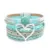 Amorcome Fashion Braided Leather Wrap Bracelets Bangles Multilayer Resin Stone Hollow Heart Charm Bracelets Women Gift Pulseira 8