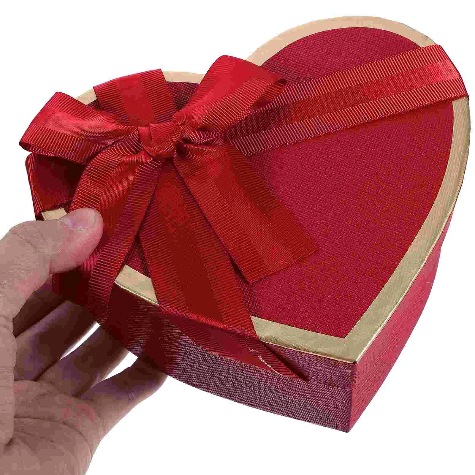 3 Pcs Heart Shaped Gift Box Valentine Present Cardboard Packaging Boxes Flowers Decorations Birthday Wrapping Storage