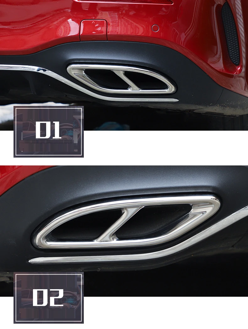 Car Exhaust Pipe Tail Throat Car Sticker 2Pcs for Mercedes W177 Exhaust V177 A200 A-CLASS Rear Bumper Accessories