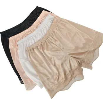 2 pezzi pantaloncini da notte in seta da donna pigiama liscio come la seta indumenti da notte femminili comfort pizzo biancheria intima per la casa pantaloni di sicurezza traspiranti estivi 1