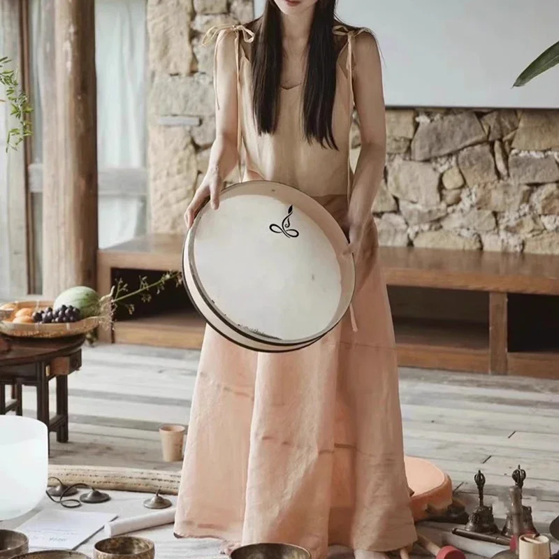 Wave Drum Sound Healing Professional Yoga Meditation Sheepskin Drums Spiritual Relaxation Massage Tambourine Musical Instrument
