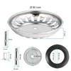 Stainless Steel Kitchen Sink Strainer Kitchen Water Basin Sink Drainer Strainer Basket Waste Plug Stopper Filter set 80/82/84mm 4