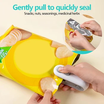 2 In 1 Sealer Cutter Mini Bag Sealer Handheld Heat Vacuum Sealer Handheld Bag Sealing Machine for Food Storage Snacks Freshness 1