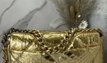 2023 New Top-Quality One-Shoulder Shoulder Bag Ladies Fashion Snakeskin Leather Flap Small Square Bag Chain Handbag