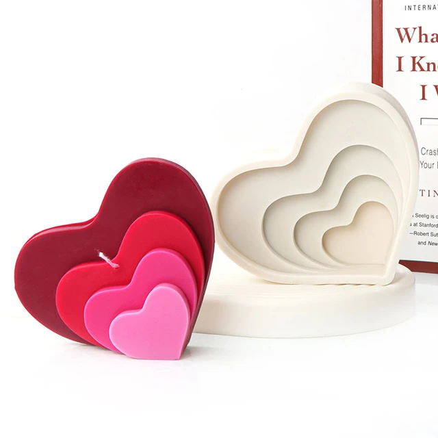 Love with Wings Candle Silicone Mold DIY Heart Candle Making Soap Resin  Chocolate Cake Mold Valentine Day Gifts Craft Home Decor