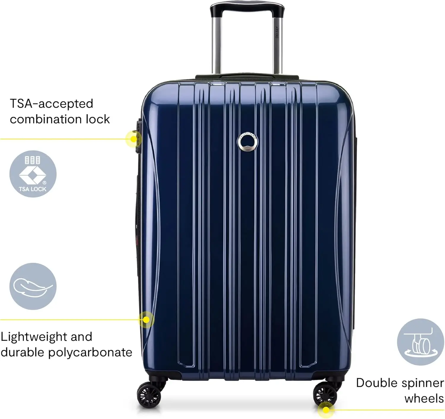 Helium Aero Hardside Expandable Luggage with Spinner Wheels, Titanium, Checked-Large 28 Inch