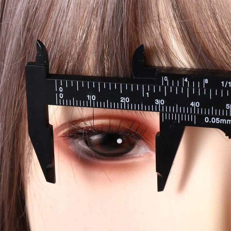 Portable 80mm Plastic Eyebrow Measuring Vernier Caliper Tattoo Microblading Caliper Ruler Permanent Makeup Measurement Tools eyebrow caliper
