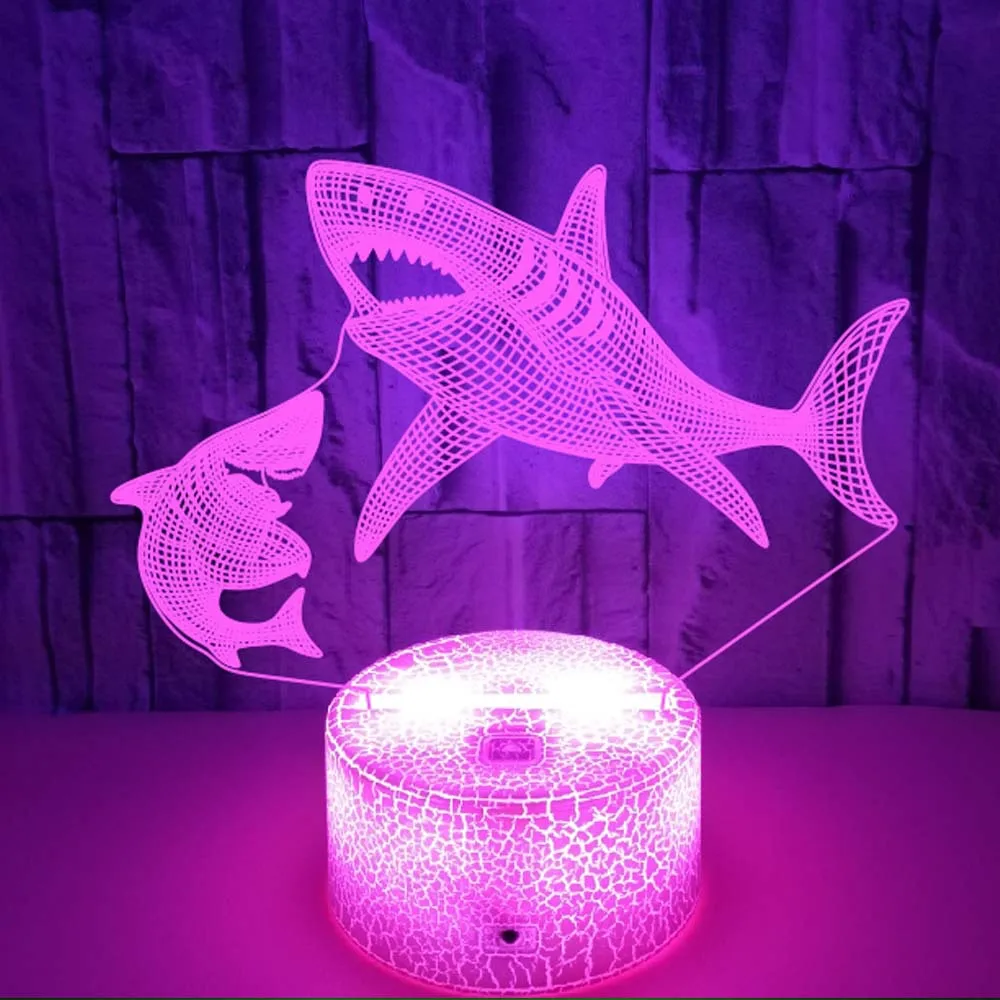 Shark 3d Illusion Night Light Animal Touch Table Desk Lamp con Ofertas en | Ofertas