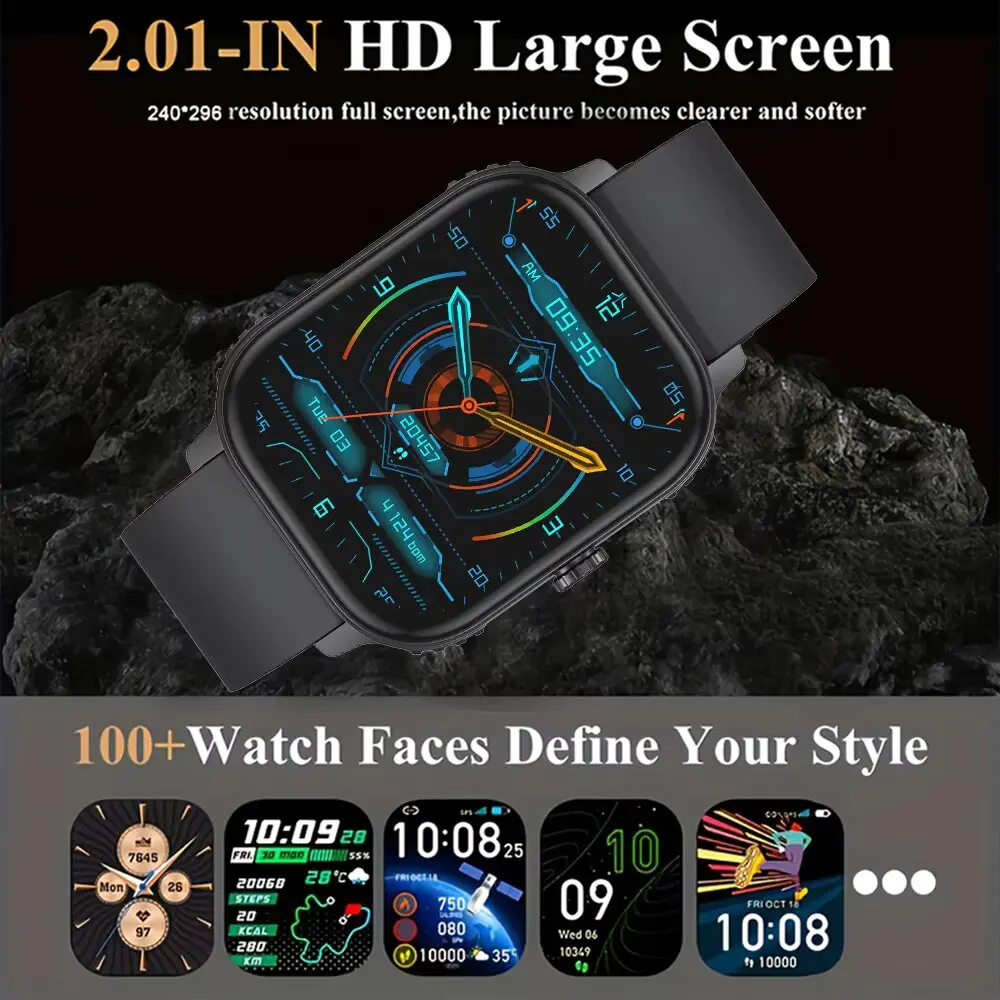 2026 1000mAh Large Battery 2026 New 2.04" HD Display Health Monitor Smart Watch Bluetooth Call IP68 Waterproof Sports Smartwatch 2
