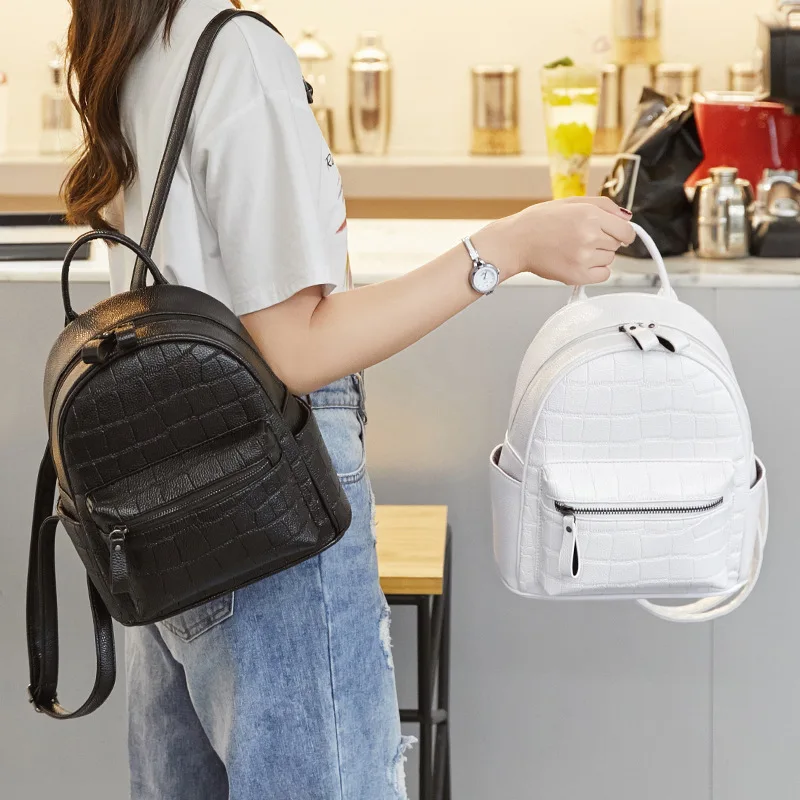 

PU Leather Shoulder Small Backpack Multi-Function Ladies Phone Pouch Pack Ladies School Backpack Bags for Women Mochilas