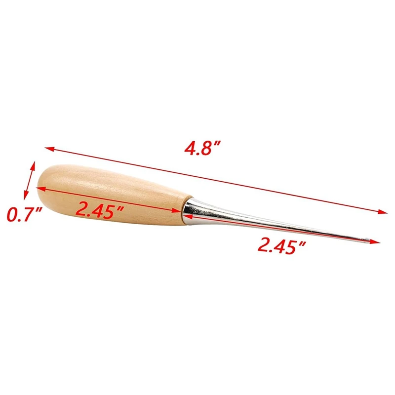 10Pcs Leather Sewing Awl With Wood Handle Leather Craft Awl Tools Sewing For Working-A021
