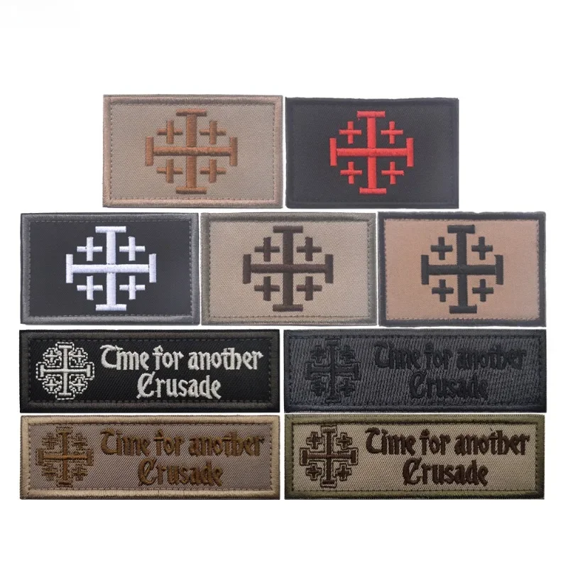 

Templar Knights Jerusalem Crusade Embroidered Patch Hook and Loop Tactical Military Armband Badge Army for Clothing Backpack