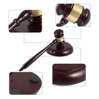 Wood Gavel Wooden Judge Hammered Handcrafted Delicate Wood Gavel For Lawyer Judge Auction Sale Decoration Hammer Set 2