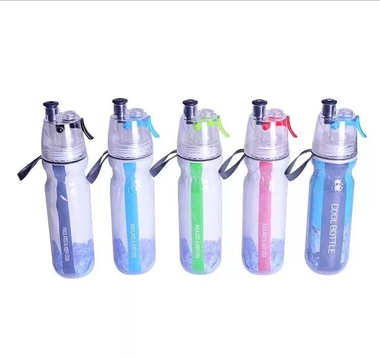 Keep Cool Insulated Bike Water Bottle Spray Mist Squeeze Bottle 500ml