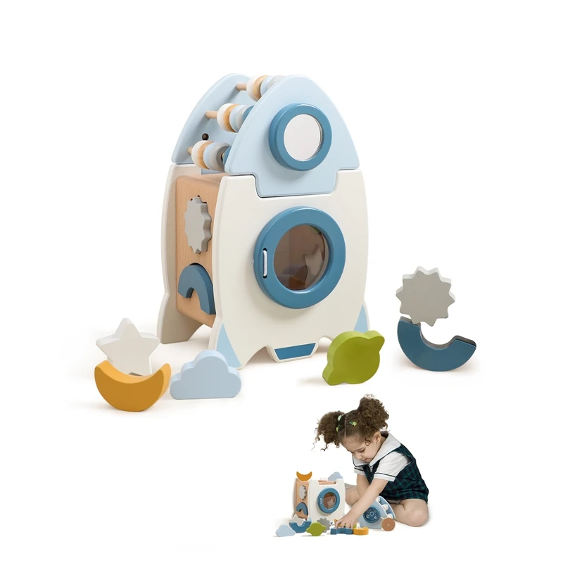

Деревянная игрушка 5 в 1, набор многофункциональных когнитивных игрушек, детские развивающие игрушки Монтессори с бисером для раннего ребенка, подарок на день рождения