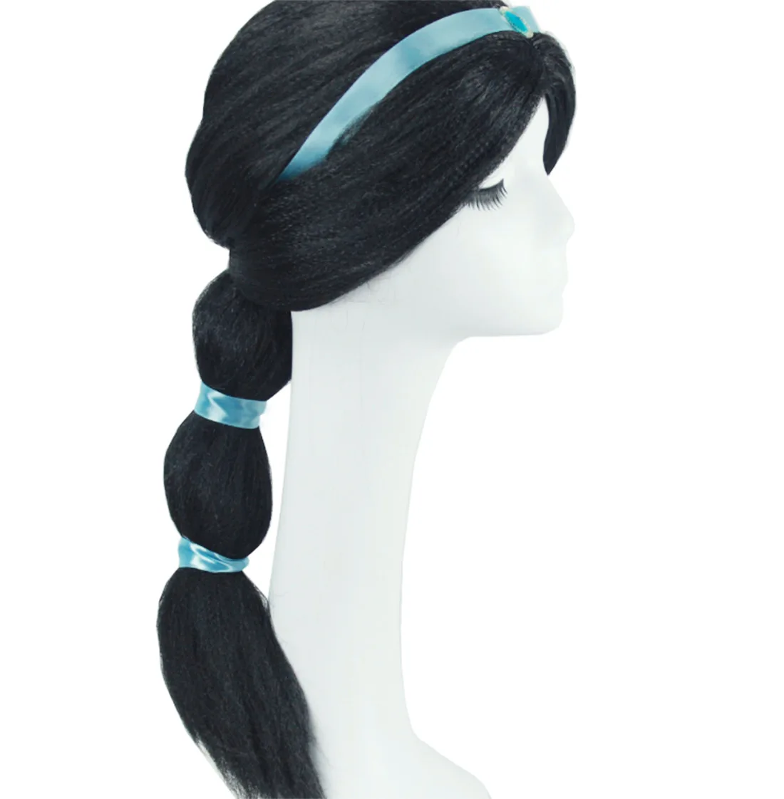 Aladdin's Lamp Halloween Girls Princess Jasmine Hair Black Long Wig Fancy Kids Women Wig Disguise Child Cosplay Unicorn Hair Accessories