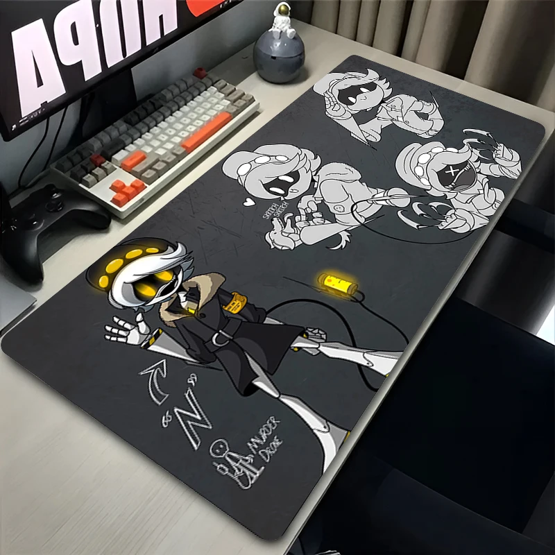 Mouse Pad Laptop Anime Gamer Cool Mousepad Office PC Murder Uzi N V J HD Print Keyboard Pad Drones Gaming Accessories Desk Mat 2