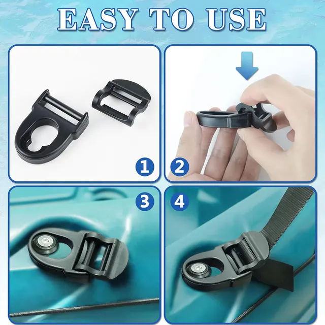Clips De Support Moteur Pour Kayak, Bateau - 2 Pièces Plastique Noir, 9.7x9.4x1.9 Cm