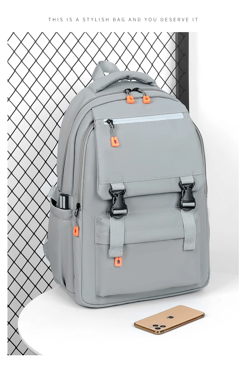 Trendiger Herren-Laptop-Rucksack mit mehreren Schnallen für Outdoor-Abenteuer und Stadtleben – Detail 8