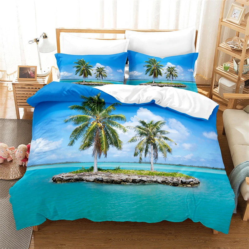 

Summer Beach Bedding Set Duvet Cover Set 3d Bedding Digital Printing Bed Linen Queen Size Bedding Set Fashion Design
