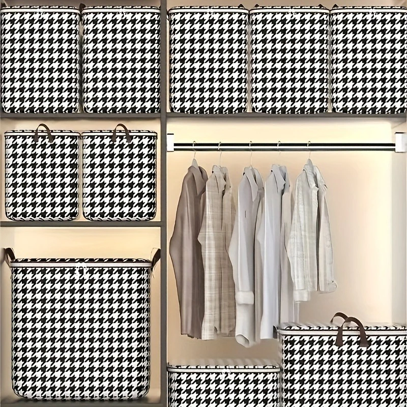 Clothes Storage Box Wardrobe Clothing Dust-Proof Storage Box Household Fabric Foldableing Large-Capacity Quilt Storage Box Artif 3