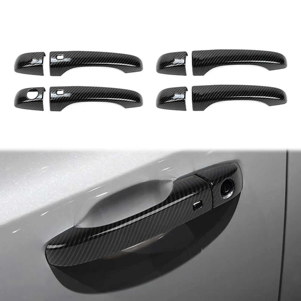 

Car Exterior Side Door Handles Cover Trim Decor with Smart Keyhole Accessories for Chrysler 300/300C 2011-2023 ABS Carbon Fiber