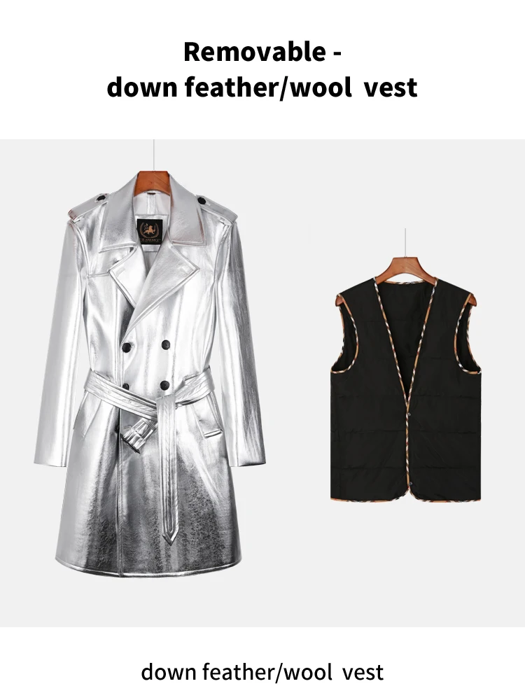 ELENDEEK 新品CHESTER BELT COAT Amazon.com: Women New Coat Fashion Medium-Length Leather