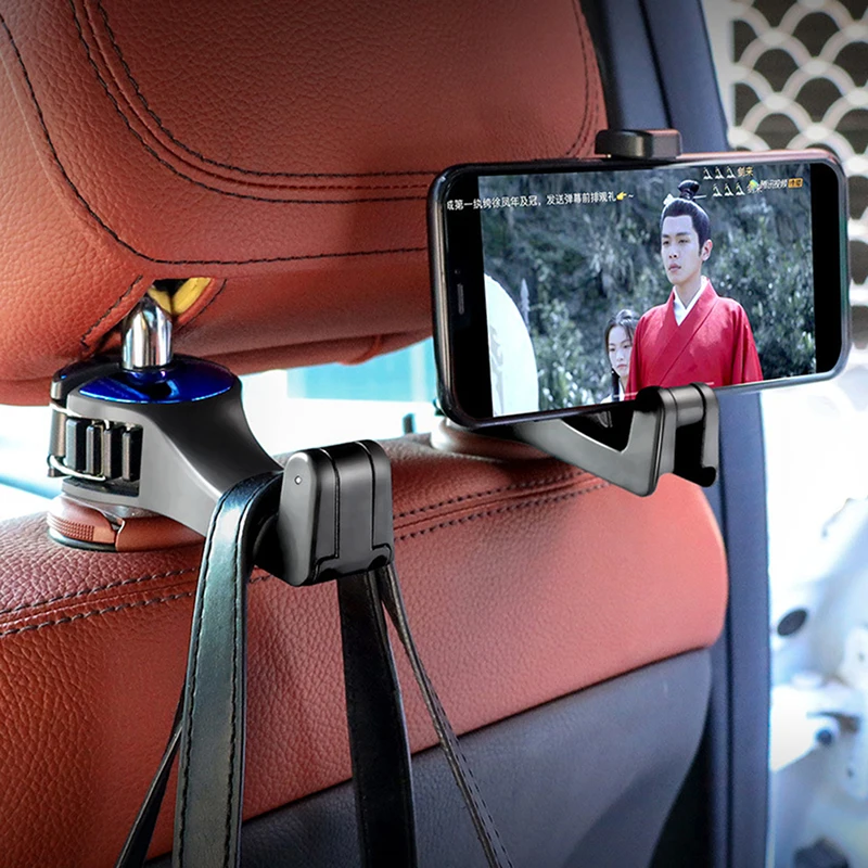 2-in-1 Universal Auto Haken Zurück Sitz Kopfstütze Halterung für Handy 360  Grad Handy halter Stehen - AliExpress