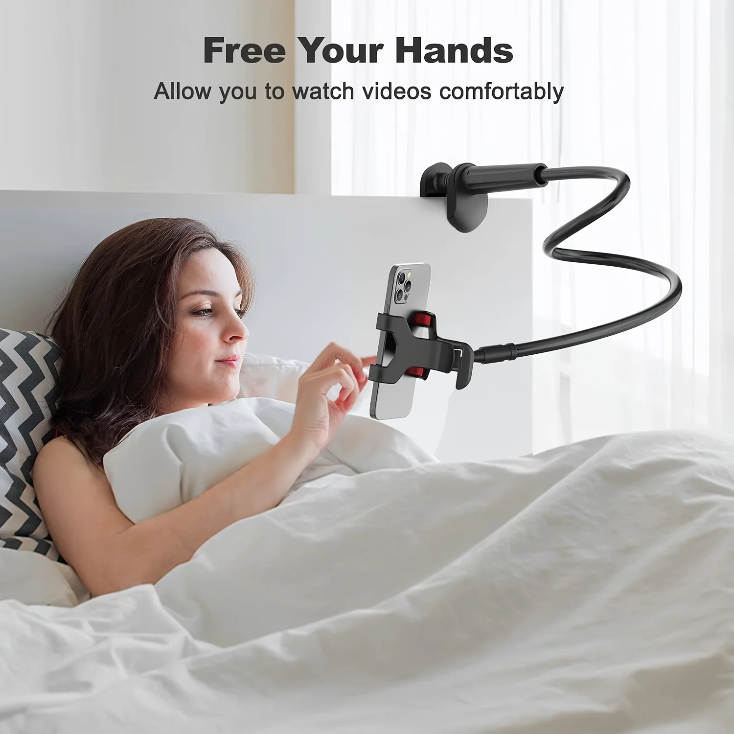 360° Adjustable Tablet & Phone Stand Holder - Flexible Spiral Base for Lazy Browsing, Ergonomic Design, Sturdy Construction