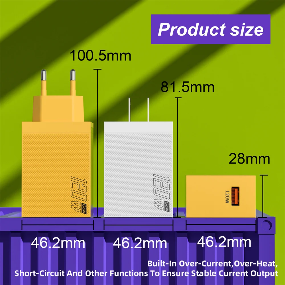 120W USB Charger Fast Charging USB A Quick Charge 3.0 Wall Charger For iPhone 15 16 Xiaomi Samsung Huawei Travel Charge Adapter