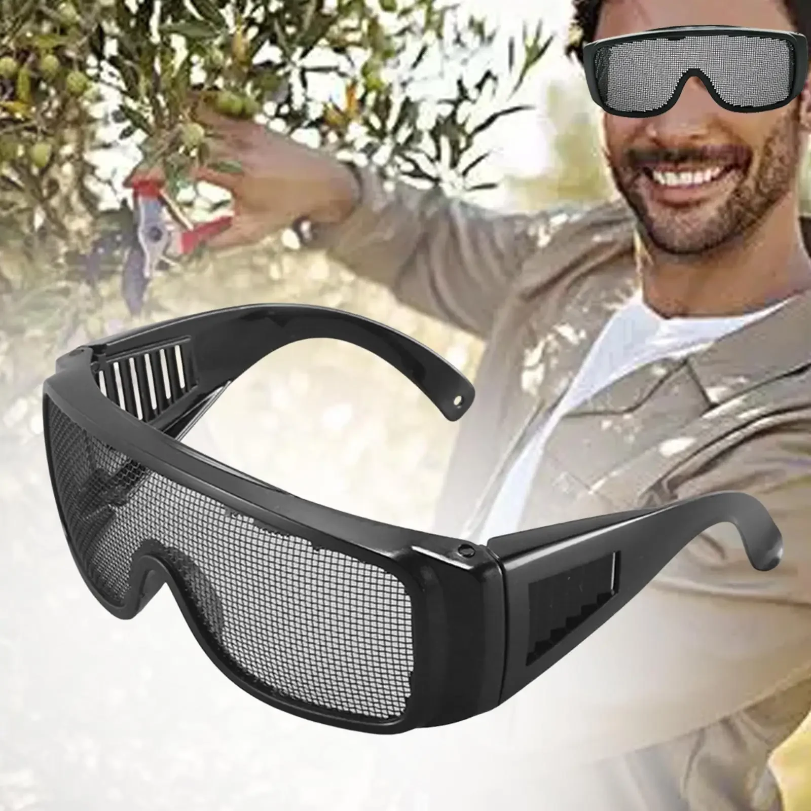 Metal Mesh Goggles Impact Resistant Eye Protector Goggles Breathable for Adults Logging Outdoor Game Fans